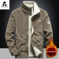 Veste d'escalade double épaissie pour homme, sweat-shirt de ski, manteau d'extérieur, col haut, chaud, sourire, coupe-vent, poche, hiver 1